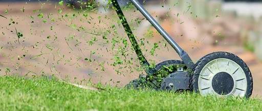 Mowing lawn